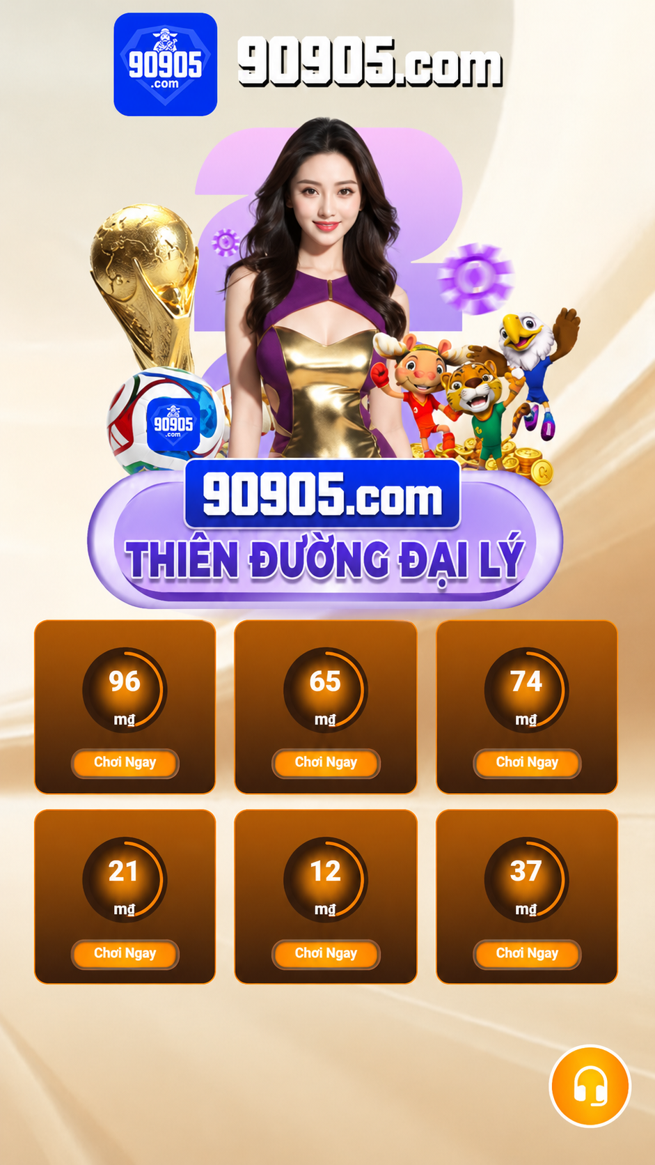 Trang chủ ứng dụng 90905 trên điện thoại